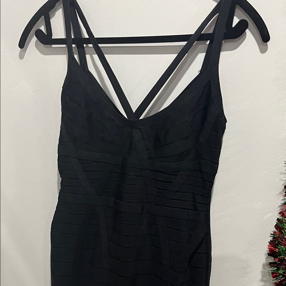 Black Strappy Bandage Dress